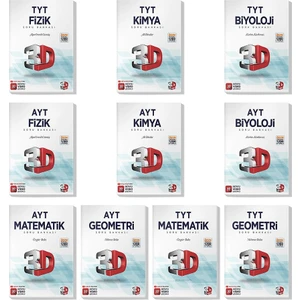 3D Yayınları 2022 TYT AYT Matematik Geometri Fizik Kimya Biyoloji Soru Bankası Seti (10 Kitap)