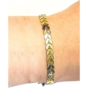 X-lady Accessories Altın Kaplama Yaprak Zincir  Bileklik