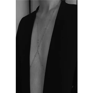 X-lady Accessories Kadın Mini Top Boncuklu Vücut Zinciri Gümüş Renk Şık Tasarım