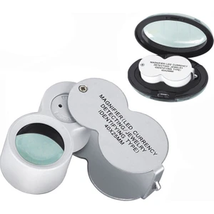 Taşınabilir 40X Işıklı Büyüteç Katlanır LED Büyüteç Lambası Alüminyum Büyüteç LED Işıklı Cep Takı Büyüteç Lupa (Yurt Dışından)