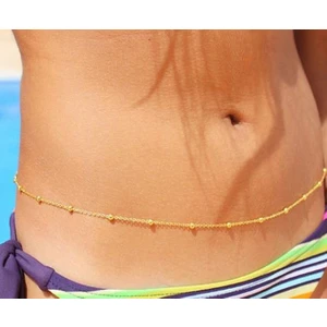 X-lady Accessories Top Boncuklu Bel Zinciri Gold Renk