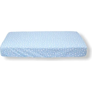 Pamuklu Bebek ve Çocuk Lastikli Çarşaf Mavi Zemin Beyaz Yıldızlı 40X80