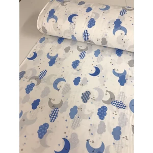 Pamuklu Bebek ve Çocuk Lastikli Çarşaf Mavi Tatlı Bulutlar 60X120