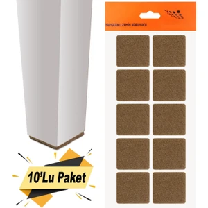 Yapışkanlı Mobilya Masa Sandalye Parke Zemin Ayak Koruyucu Kaydırmaz Keçesi 40x40 Mm (10'LU PAKET)