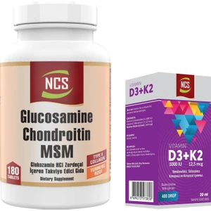 Glucosamine Collagen Zerdeçal 180 Tablet & Ncs Vitamin D3 K2