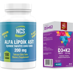 L-Carnitine Koenzim Q10 180 Tablet & Vitamin D3 K2 Damla