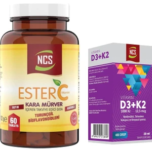 Ester C Vitamini Kara Mürver 60 Tablet & Vitamin D3 K2 Damla