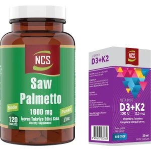Saw Palmetto Biotin Zinc 120 Tablet & Vitamin D3 K2 Damla