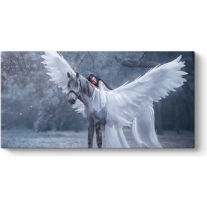 Beyaz At Üstünde Kadın Tablosu