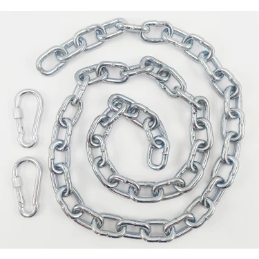 Aliden Köpek Bağlama Zinciri 7 mm 4 Metre + 2 Vidalı Karabina (80