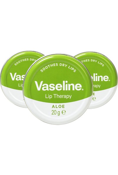 Vaseline Lip Therapy Aloe Vera Yumuşatıcı Dudak Kremi 20 gr X3