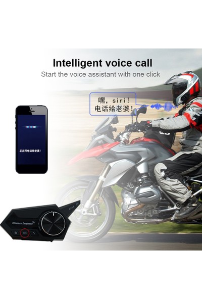 Sportauto Kablosuz Bluetooth Kask Kulaklığı - Siyah (Yurt Dışından)