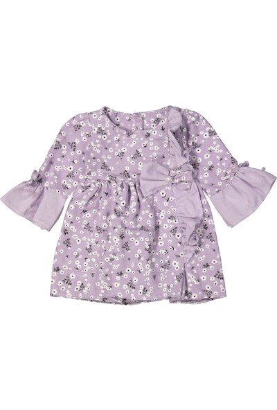 Denito Fırfırlı Kız Çocuk Lila Renk Elbise 207496