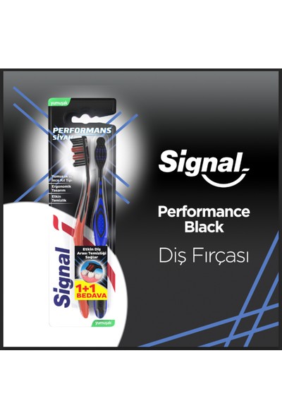 Signal Diş Fırçası Performance Black 2 Kat Yumuşak 31 GR 1+1