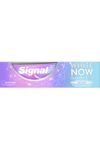 Signal Diş Macunu White Now Glossy Shine Anında Beyazlık +3 Kat Işıltı 75 ML