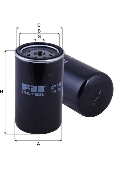 Fil Filter ZP3165 Yağ Filtresi Jcb