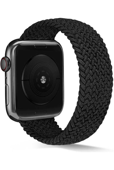 Nezih Case Apple Watch Seri 7 45MM Uyumlu Örgü Medium Kordon Siyah
