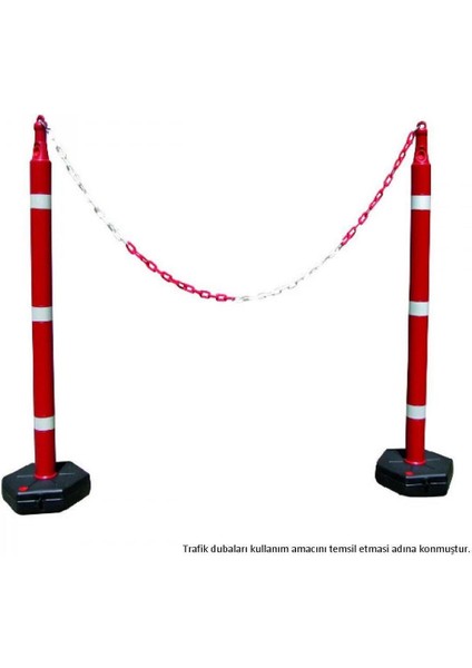 8 mm Plastik Zincir 1 M Kırmızı Beyaz Renk