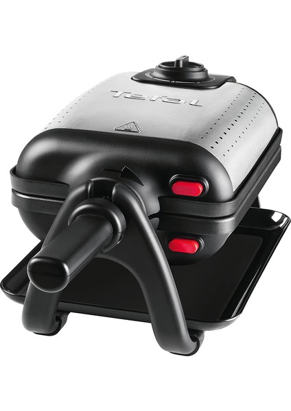 WM756D Waffle Makinesi, Büyük Boy, Brüssler Türü, 180 Derece Dönebilen Pişirme Alanı, 1200 W, Paslanmaz Çelik/siyah