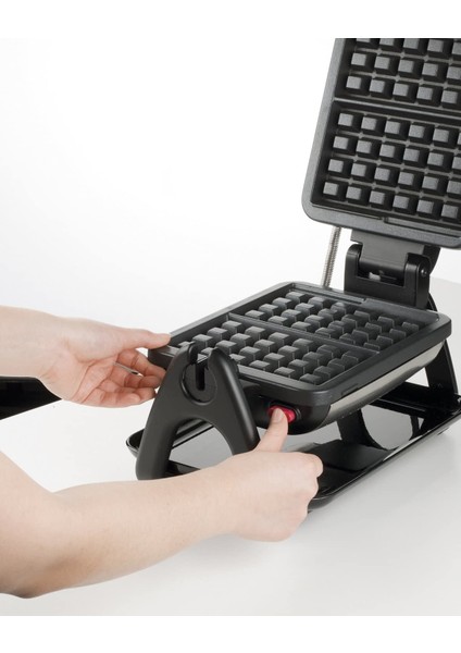 WM756D Waffle Makinesi, Büyük Boy, Brüssler Türü, 180 Derece Dönebilen Pişirme Alanı, 1200 W, Paslanmaz Çelik/siyah indirimleri