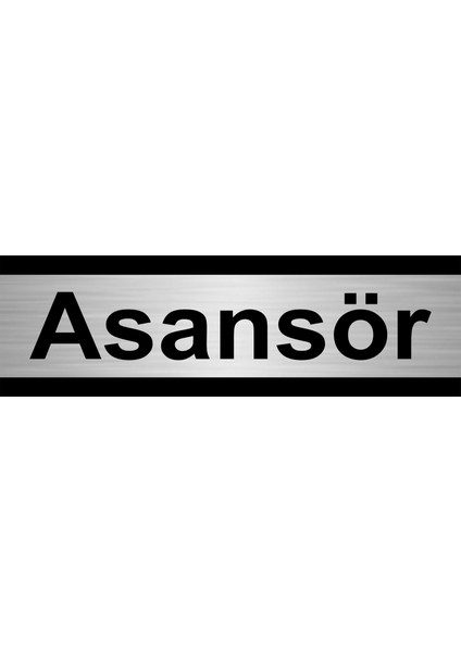 Asansör 7 x 20 cm Metal Yönlendirme Levhası