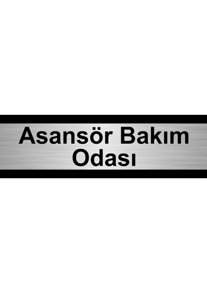 Asansör Bakım Odası 7 x 20 cm Metal Yönlendirme Levhası