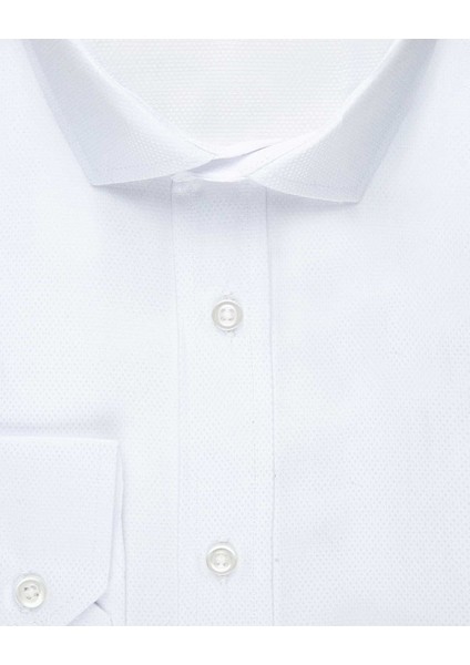 Slim Fit Armür Desenli Beyaz Erkek Gömlek fiyatları