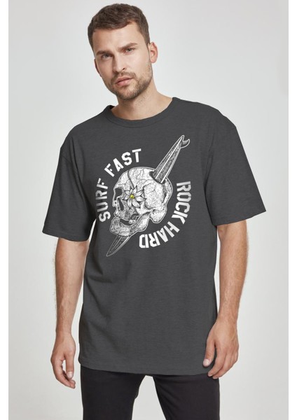 Sörf Kurukafa Oversize Antrasit Kısa Kollu Erkek T-Shirt