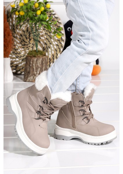 946.21K.240 Alexis Içi Termal Kürk Bağcıklı Kız Çocuk Bot Ayakkabı