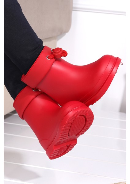 W10257 Bimbi Euri Kız/erkek Çocuk Su Geçirmez Yağmur Kar Çizmesi Kırmızı