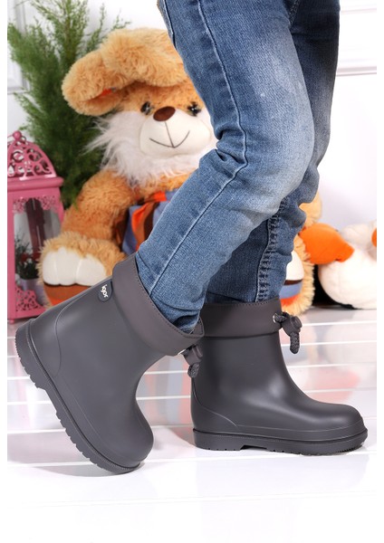 W10257 Bimbi Euri Kız/erkek Çocuk Su Geçirmez Yağmur Kar Çizmesi Gri