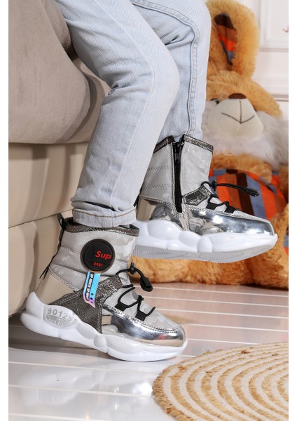 Kiko Kids Kiko Twg 7580 Kışlık Içi Termal Kürklü Işıklı Kız Çocuk Bot Ayakkabı
