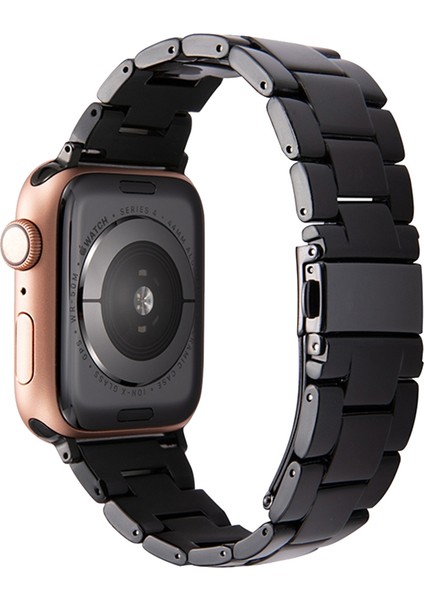 Apple Watch Uyumlu 42-44mm KRD25 Resin Kordon Siyah