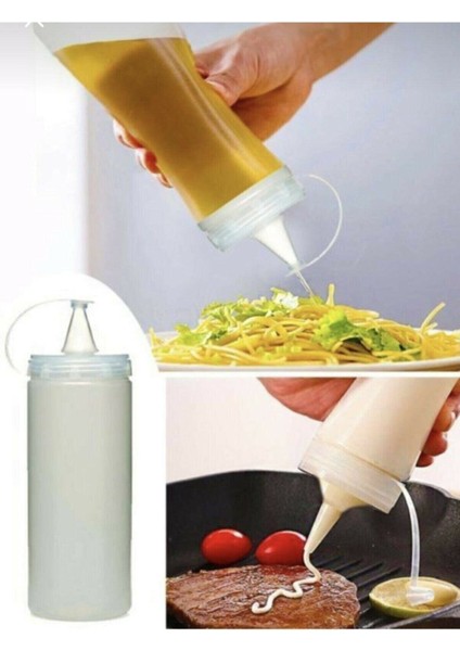 Sos Şişesi 3'lü Şeffaf Sos Şişesi Bpa Free 700 ml.