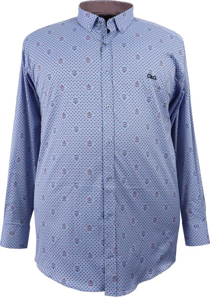 Erkek Büyük Beden Battal Boy Gömlek Likralı Uzun Kollu