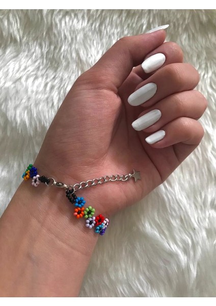 Çiçek Bahçesi Halhal ve Bileklik Set