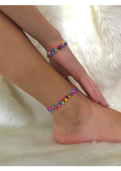 Çiçek Bahçesi Halhal ve Bileklik Set