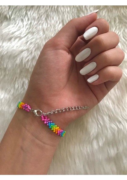 Fosforlu Gökkuşağı Halhal ve Bileklik Set