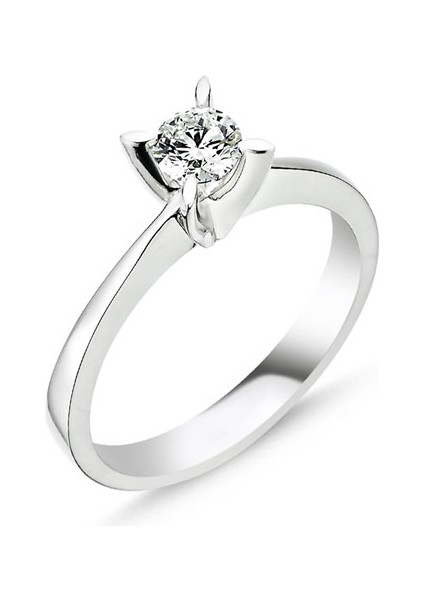 0,41CT Pırlanta Tektaş Yüzük - 14K