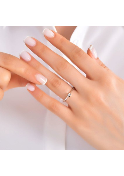 0.14CT Tektaş Pırlanta Yüzük - 14K fiyatları