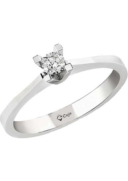 0.35CT Pırlanta Tektaş Yüzük - 14K