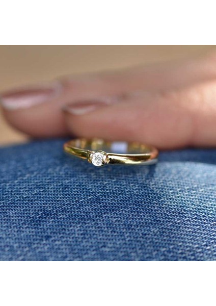 0.16CT Tektaş Pırlanta YÜZÜK-14K