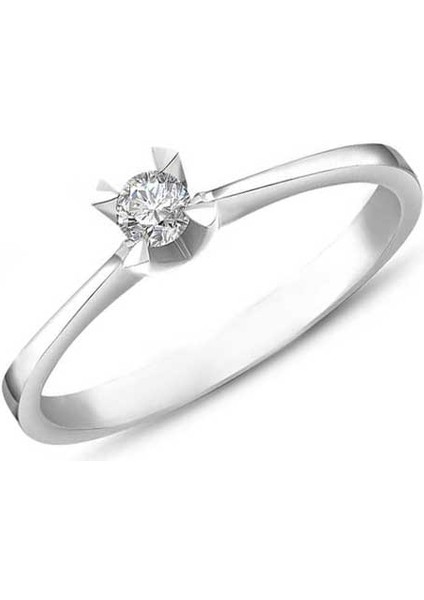 0.11CT Pırlanta Tektaş YÜZÜK-18K