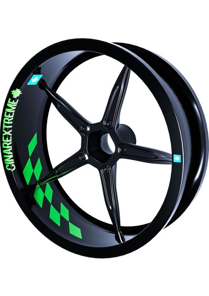 Gp Flag Damalı Iç Jant Şeridi Sticker Reflektif, Floresan, Özel Renkler Çınar Extreme