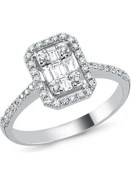 0.49CT Pırlanta Baget Yüzük