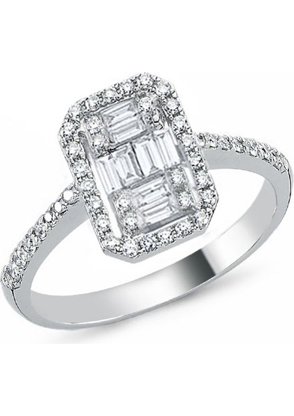 0.80CT Pırlanta Baget Yüzük