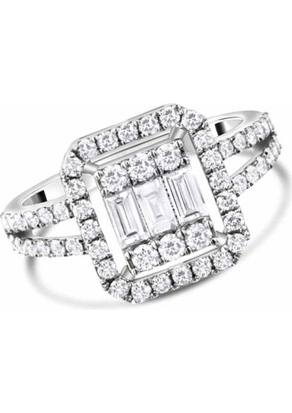 1.13CT Pırlanta Baget Yüzük