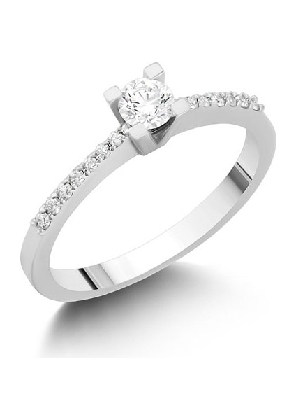 0.21CT Pırlanta Tektaş Yüzük - 18K
