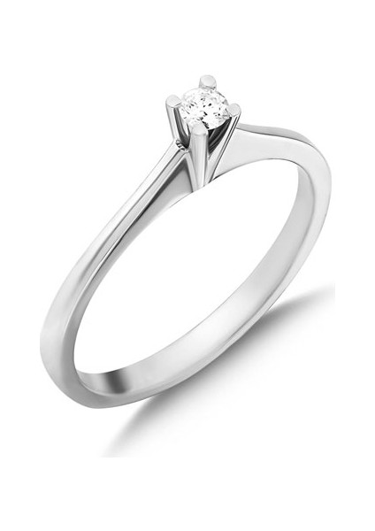 0.14CT Tektaş Pırlanta Yüzük - 18K