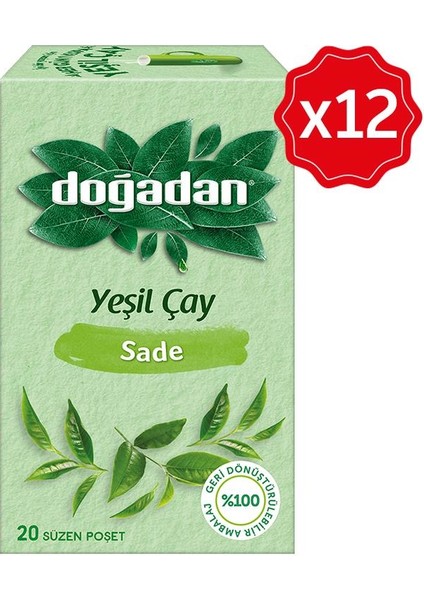 Yeşil Çay Sade 20'li x 12 Adet